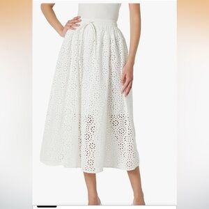 The Drop Chic White Eyelet Maxi  Giorgi Lace Full Skirt  size XS
